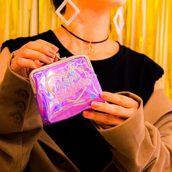 Bentoy Snap Coin Purse Pink "Heart Breaker" - Picture 2 of 4